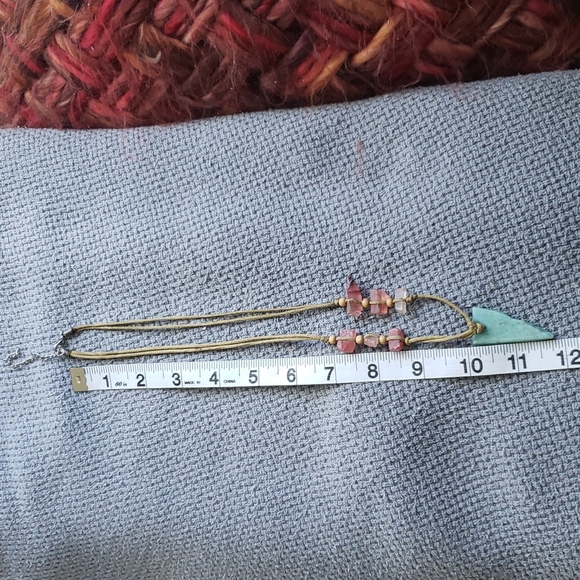 Handmade Turquoise and stone crystal necklace - Picture 7 of 7